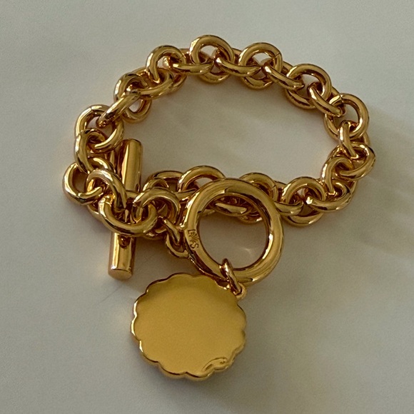 Lele Sadoughi Gold Chain Bracelet with Blue Evil Eye Charm - Picture 5 of 7